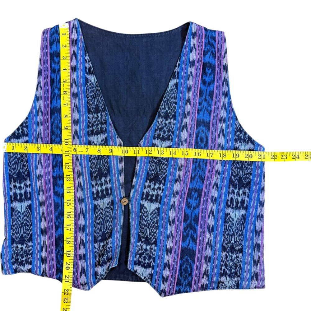 Purple Blue Tapestry Men's Vest Western Boho M - Picture 4 of 4